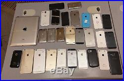 30X- Lot Apple iPhones i Pad iPods Samsung Galaxy Devices for Parts or Repair