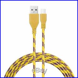 50x LOT 10ft Braided Nylon Micro USB DataSync Charger Cable Cord For Cell Phones