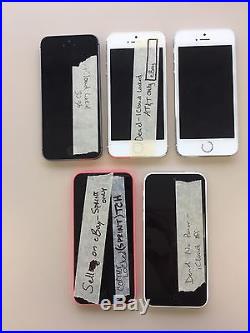 Apple iPhone Mixed Lot FOR PARTS- 5S//5C (Lot of 5)