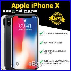 Apple iPhone X (iPhone 10) 64GB 256GB Unlocked Space Grey/Silver 12M Warranty