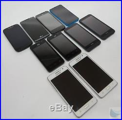 Dealer Lot Of 10 Cricket Wireless GSM Cell Phones Smartphones LG HTC ZTE & More