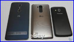 Dealer Lot Of 3 Metro PCS GSM Cell Phones Smartphones LG Samsung ZTE