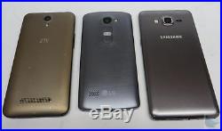 Dealer Lot Of 3 T-Mobile Android GSM Cell Phones Smartphones Samsung LG ZTE