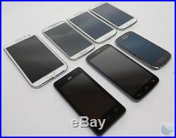 Dealer Lot Of 7 Android Cell Phone Smartphones Samsung ZTE & More Misc Carriers