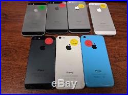IPhoone 5s/5c/5 lot of 7 for parts cracked various carriers
