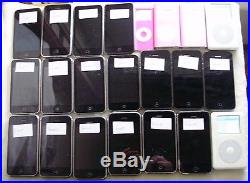 LOT OF 9 APPLE iPHONES & 20 APPLE iPODS ALL WORKING GOOD BUT SELLING FOR PARTS