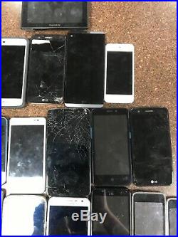 Large Broken/for Parts Cell Phone And Tablet Lot
