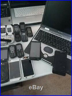 Large Lot Of 8 Laptops 1 Apple, 24 Dumb Phones, 6 Smart Phones And More