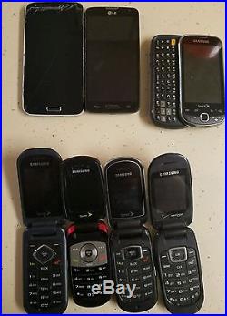 Large lot of 30 phones iphone samsung galaxy used working and not working parts