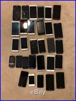Lof of 30 phones Apple, Samsung, LG