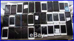 Lot Of 29 Iphones 3.4 And 5 Units And 6 Ipods Various Conditions Sold For Parts