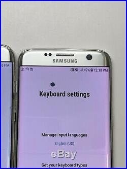 Lot Of 2 Samsung Galaxy S7 Edge G935A Silver AT&T Smartphones As-Is