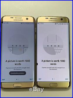 Lot Of 3 Samsung Galaxy S7 Edge T-mobile + GSM Unlocked Gold Smartphones