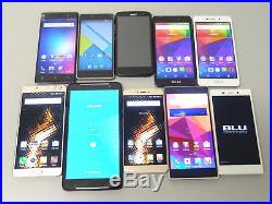 Lot of 10 BLU GSM Unlocked Smartphones Mixed Models AS-IS Parts & Repair