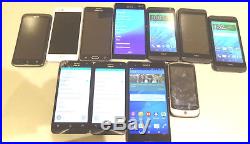 Lot of 11 Smartphones Mixed Brands Most GSM 6 AT&T & 1 Claro AS-IS Parts