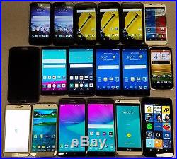 Lot of 18 Smartphones(LG, Samsung, Motorola & HTC)-AT&T-Read Description Below