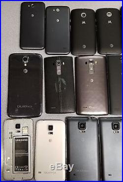 Lot of 18 Smartphones(LG, Samsung, Motorola & HTC)-AT&T-Read Description Below