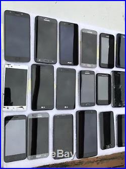 Lot of 23 Smartphones Samsung iPhone ZTE LG Motorola ASUS