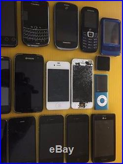 Lot of 24 Mobile Cell Phones, ipod Apple LG Blackberry Samsung iPhone