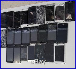 Lot of 24 phones(samsung, ZTE, LG, Alcatel) metro pcs, Verizon, tmobile