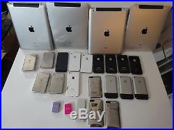 Lot of 25 Apple iPhones iPads and IPods Functional and 8 Free