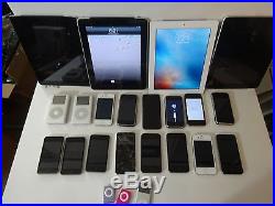 Lot of 25 Apple iPhones iPads and IPods Functional and 8 Free