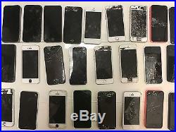 Lot of 25 iphone 5 5s & 5c for Parts or Repairs