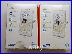 Lot of 2 New Sealed Samsung Galaxy Note SGH-I717 AT&T White Smartphones GSM