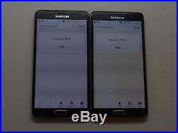 Lot of 2 Samsung Galaxy Note 4 Black T-Mobile & GSM Unlocked Smartphones AS-IS #