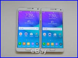 Lot of 2 Samsung Galaxy Note 4 White T-Mobile & GSM Unlocked Smartphones AS-IS