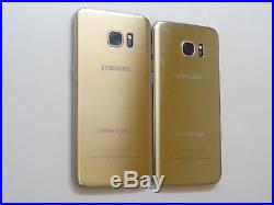 Lot of 2 Samsung Galaxy S7 Edge SM-G935T T-Mobile Gold Smartphones AS-IS GSM