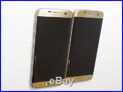 Lot of 2 Samsung Galaxy S7 Edge SM-G935T T-Mobile Gold Smartphones AS-IS GSM