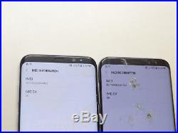 Lot of 2 Samsung Galaxy S8+ SM-G955U 64GB T-Mobile Unlocked Smartphones AS-IS