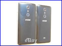 Lot of 2 ZTE Blade X Max Z983 32GB Cricket GSM Unlocked Smartphones AS-IS GSM