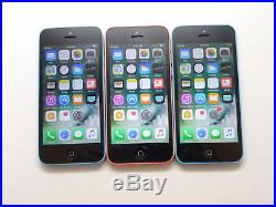 Lot of 3 Apple iPhone 5C 16GB A1456 Unlocked Smartphones Clean IMEI AS-IS