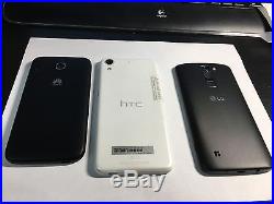 Lot of 3 Boost Mobile Smart Phones Huawei HTC LG