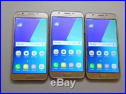 Lot of 3 Samsung Galaxy J7 Prime T-Mobile & GSM Unlocked 16GB Smartphones AS-IS