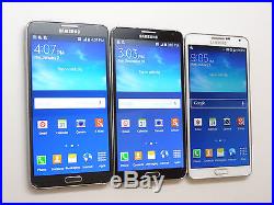 Lot of 3 Samsung Galaxy Note 3 SM-N900A AT&T Smartphones PowersOn Good LCD AS-IS