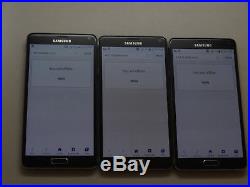 Lot of 3 Samsung Galaxy Note 4 SM-N910T T-Mobile GSM Unlocked Smartphones AS-IS