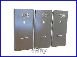 Lot of 3 Samsung Galaxy Note 5 SM-N920A AT&T Smartphones Power On AS-IS GSM