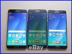 Lot of 3 Samsung Galaxy Note 5 SM-N920V Verizon Unlocked Smartphones AS-IS GSM #