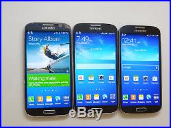 Lot of 3 Samsung Galaxy S4 Smartphones 2 T-Mobile & 1 Aio Wireless AS-IS GSM