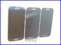 Lot of 3 Samsung Galaxy S4 Smartphones 2 T-Mobile & 1 Aio Wireless AS-IS GSM