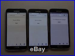 Lot of 3 Samsung Galaxy S5 16GB Smartphones 2 T-Mobile 1 Cricket AS-IS GSM