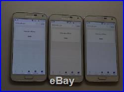 Lot of 3 Samsung Galaxy S5 SM-G900A AT&T 16GB White Smartphones AS-IS GSM