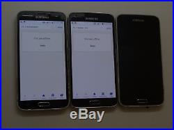 Lot of 3 Samsung Galaxy S5 T-Mobile SM-G900T 16GB Smartphones AS-IS GSM #