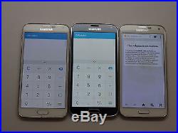 Lot of 3 Samsung Galaxy S5 T-Mobile SM-G900T Smartphones Power On AS-IS GSM