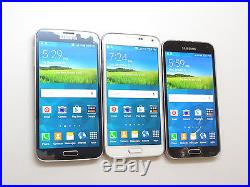 Lot of 3 Samsung Galaxy S5 T-Mobile Smartphones Power On AS-IS GSM #
