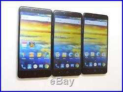 Lot of 3 ZTE ZMax Pro Z981 32GB T-Mobile & GSM Unlocked Smartphones AS-IS GSM