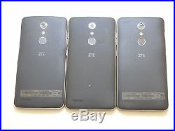 Lot of 3 ZTE ZMax Pro Z981 32GB T-Mobile Smartphones AS-IS GSM